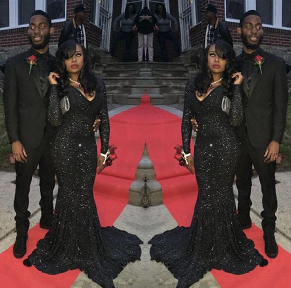 bling mermaid black girl prom dress plunging neck sequins long sleeve south africa evening party gown custom made plus 2952654
bling mermaid black girl prom dress plunging neck sequins long sleeve south africa evening party gown custom made plus 2952654