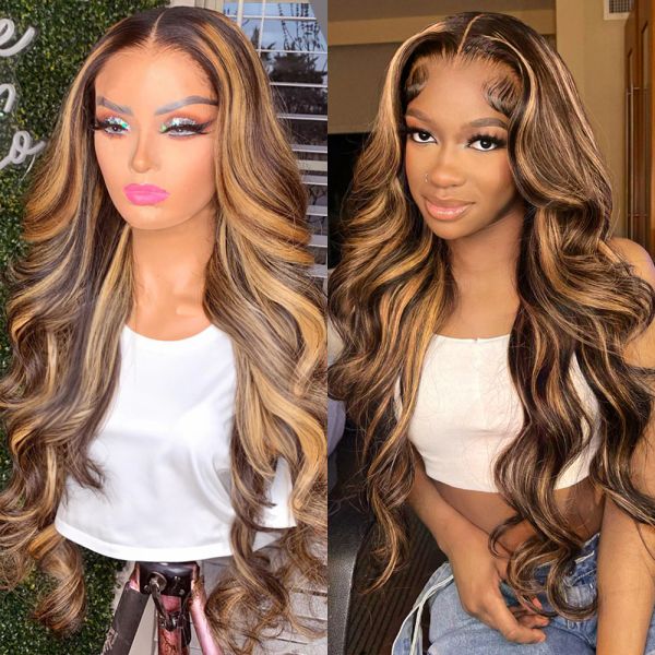 30 inch colored 4/27 highlight body wave 13x6 lace front human hair wigs honey blonde13x4 water wave lace frontal wigs for women, Black;brown
30 inch colored 4/27 highlight body wave 13x6 lace front human hair wigs honey blonde13x4 water wave lace frontal wigs for women, Black;brown