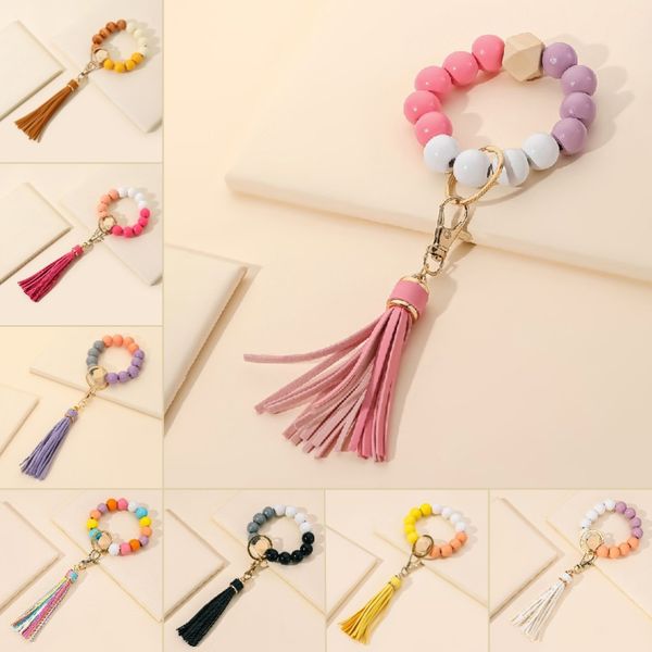 wooden beaded bracelet keychain bead wrist keychain tassel key chains girls bag decoration keyring birthday gift, Silver
wooden beaded bracelet keychain bead wrist keychain tassel key chains girls bag decoration keyring birthday gift, Silver