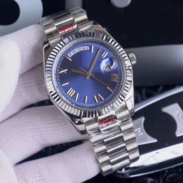 men watches luxury watch silver case blue dial 40mm day date automatic mechanical sweeping mens watch stainless steel bracelet luminous wris, Slivery;brown
men watches luxury watch silver case blue dial 40mm day date automatic mechanical sweeping mens watch stainless steel bracelet luminous wris, Slivery;brown