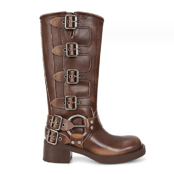 2023 autumn/winter new round head belt buckle chunky heel western knight boots women's leather ankle boots 1a40, Black
2023 autumn/winter new round head belt buckle chunky heel western knight boots women's leather ankle boots 1a40, Black
