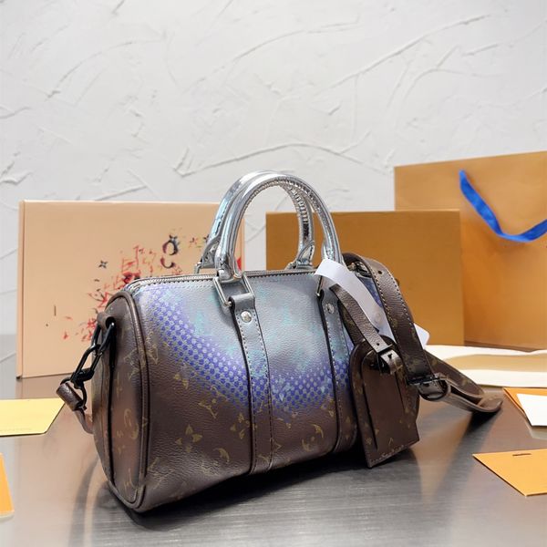 Keepall Bandouliere 25 Mens Travel Cross body Backpack Designer Metallic Nebula Pillow Bag Womens Fashion Shoulder Bag Handbag Monograms KEEPALL Tote Bag M23119, Brown
Keepall Bandouliere 25 Mens Travel Cross body Backpack Designer Metallic Nebula Pillow Bag Womens Fashion Shoulder Bag Handbag Monograms KEEPALL Tote Bag M23119, Brown