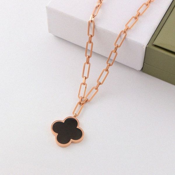 fashional necklaces flowers four-leaf clover pendant luxury necklace 18k gold stainless steel jewelry for women gift wedding party jewexaie#, Silver
fashional necklaces flowers four-leaf clover pendant luxury necklace 18k gold stainless steel jewelry for women gift wedding party jewexaie#, Silver