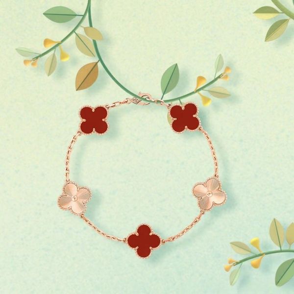 designer clover bracelet designer for women five flowers bracelet flower carving bracelet carving bracelet laser+red agate electroplated gol, Black
designer clover bracelet designer for women five flowers bracelet flower carving bracelet carving bracelet laser+red agate electroplated gol, Black