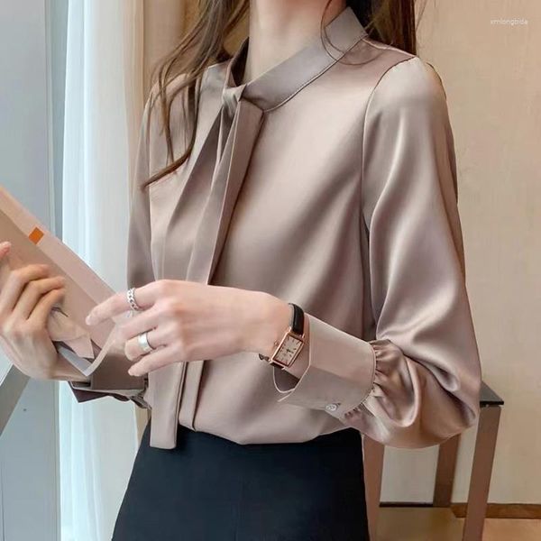 women's blouses satin drape blouse women's 2023 spring autumn light familiar style workplace elegant lace solid color long sleeved, White
women's blouses satin drape blouse women's 2023 spring autumn light familiar style workplace elegant lace solid color long sleeved, White