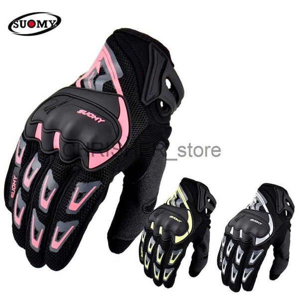 Image of Cycling Gloves Suomy Motorcycle Gloves Men Summer Moto Biker Gloves Touch Screen Cycling Motocross Protective Gloves Fit Women Pink Breathable x0824