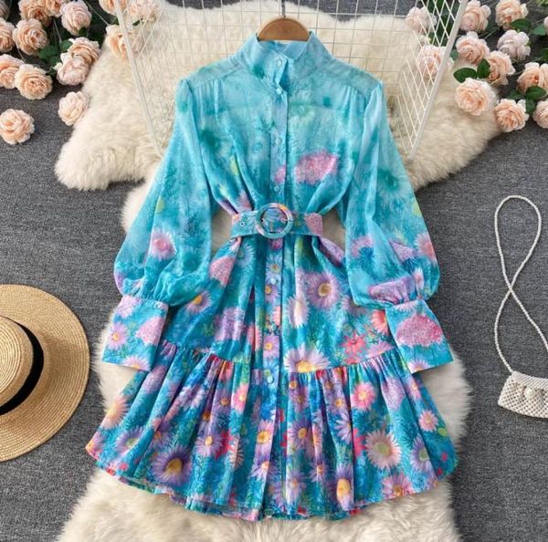 2022 early spring runway dresses new standcollar lantern sleeves midlength printed dress design small french pleated belt women6680483, Black
2022 early spring runway dresses new standcollar lantern sleeves midlength printed dress design small french pleated belt women6680483, Black