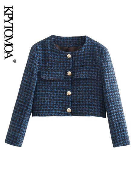 women' blends kpytomoa women fashion with metal button tweed crop blazer coat vintage o neck long sleeve female outerwear chic veste fe, Black
women' blends kpytomoa women fashion with metal button tweed crop blazer coat vintage o neck long sleeve female outerwear chic veste fe, Black