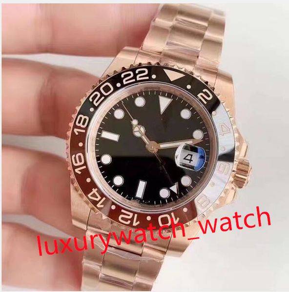 men watch ceramic ring automatic mechanical watch rose gold cal 3186 movement 40mm 904l sapphire gmt waterproof man wristwatch with box, Slivery;brown
men watch ceramic ring automatic mechanical watch rose gold cal 3186 movement 40mm 904l sapphire gmt waterproof man wristwatch with box, Slivery;brown