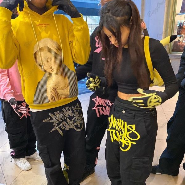 women's jeans y2k european and american trendy brand street print multi-pocket loose casual high streets traight pants couple cargo pan, Blue
women's jeans y2k european and american trendy brand street print multi-pocket loose casual high streets traight pants couple cargo pan, Blue