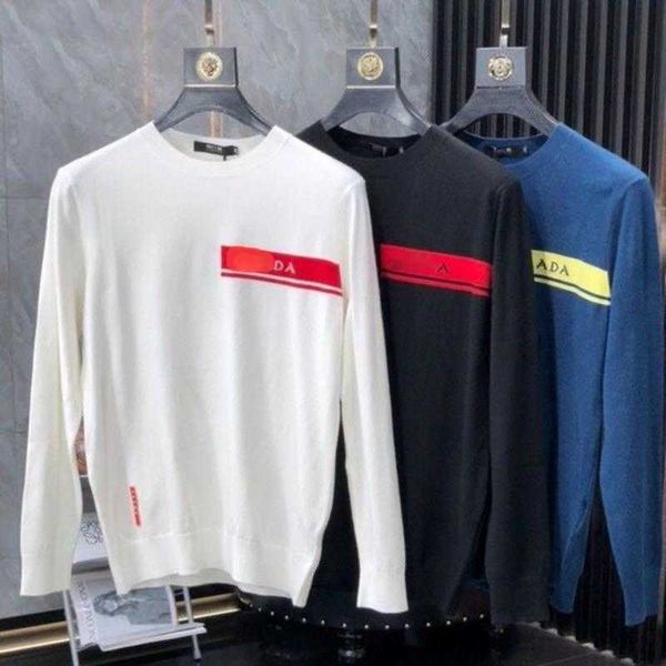 winter wool knit shirt men sweaters designer sweater pd embroidered stripe knitwear round neck pullover coat casual sweatshirt, White;black
winter wool knit shirt men sweaters designer sweater pd embroidered stripe knitwear round neck pullover coat casual sweatshirt, White;black