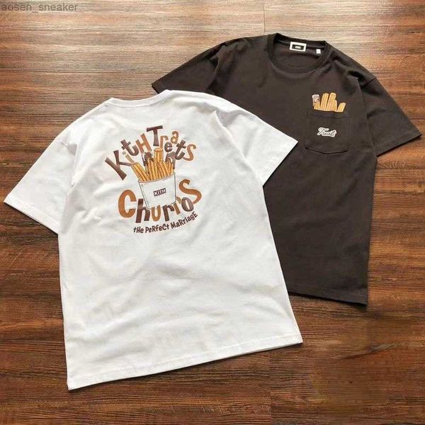 men kith treats french fries pocket fashion t-shirt tokyo breathable leisure tee round neck clothing, White;black
men kith treats french fries pocket fashion t-shirt tokyo breathable leisure tee round neck clothing, White;black