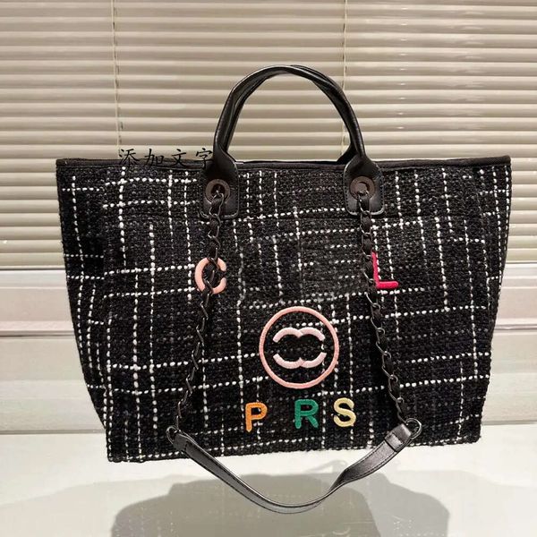 tote bag beach bags designer bag large shopping bag handbag purse shop travel shoulder cc bag women's mens pearl chain bag bucket