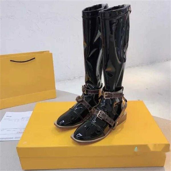designer -womens boots leather high-quality shoes spring and autumn single belt buckle high tube, Black
designer -womens boots leather high-quality shoes spring and autumn single belt buckle high tube, Black
