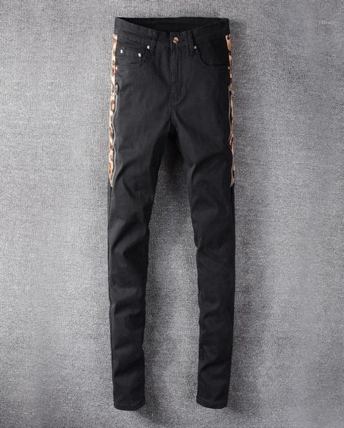 hip hop jean men leopard print patch black stretch denim patchwork slim skinny pants bootcut jeans for men039s8613504, Blue
hip hop jean men leopard print patch black stretch denim patchwork slim skinny pants bootcut jeans for men039s8613504, Blue