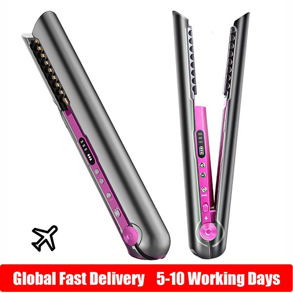 hair straighteners flat iron mini 2 in 1 roller usb 4800mah wireless straightener with charging base portable cordless curler dry and wet us, Black
hair straighteners flat iron mini 2 in 1 roller usb 4800mah wireless straightener with charging base portable cordless curler dry and wet us, Black