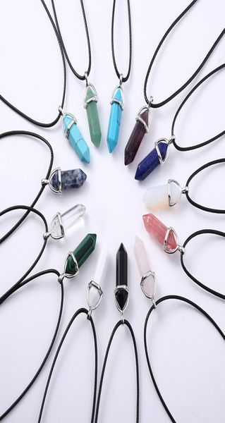 30 colors leather chains real raw gem pendant pink purple crystal bullet reiki point chakra natural stone necklace women jewelry4797273, Silver
30 colors leather chains real raw gem pendant pink purple crystal bullet reiki point chakra natural stone necklace women jewelry4797273, Silver