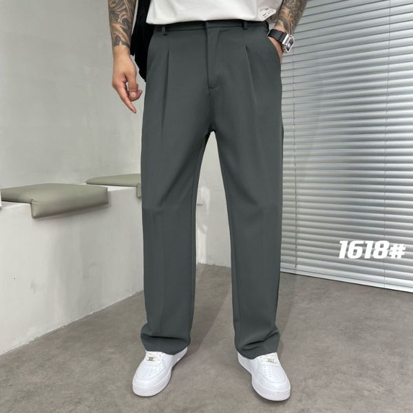 men's pants ice silk loose straight suit for men summer sold color stretch business casual classic korea styles thin trousers 230824, Black
men's pants ice silk loose straight suit for men summer sold color stretch business casual classic korea styles thin trousers 230824, Black