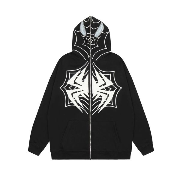 zip up hoodie y2k harajuku embroidery spider web zipper hooded sweatshirt streetwear 2023 fashion loose punk emo coats, Black;brown
zip up hoodie y2k harajuku embroidery spider web zipper hooded sweatshirt streetwear 2023 fashion loose punk emo coats, Black;brown
