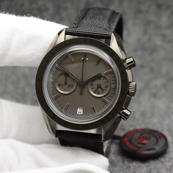 44mm quartz chronograph gray dial mens watches moonwatch black leather strap dark side of the ring showing tachymeter markings wri264m, Slivery;brown
44mm quartz chronograph gray dial mens watches moonwatch black leather strap dark side of the ring showing tachymeter markings wri264m, Slivery;brown