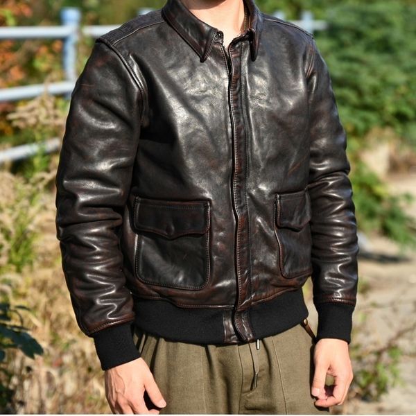 men's jackets genuine 2023 luxury brand real tea core horsehide jacketmen classic bomber coatvintage rider a2 style leather 230824, Black;brown
men's jackets genuine 2023 luxury brand real tea core horsehide jacketmen classic bomber coatvintage rider a2 style leather 230824, Black;brown