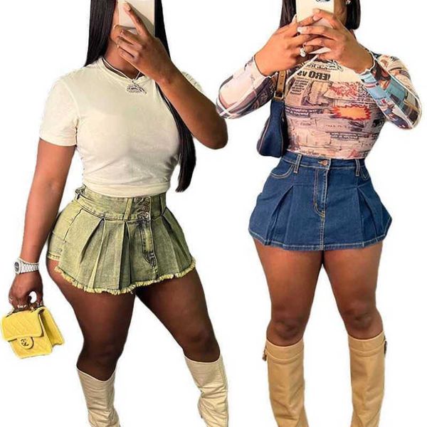 designer womens wrap hip skirt shorts jeans retro washable elastic blue denim cotton short pants fashion streetwear outfits, White;black
designer womens wrap hip skirt shorts jeans retro washable elastic blue denim cotton short pants fashion streetwear outfits, White;black