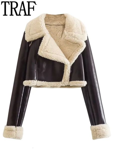 women's jackets traf faux leather cropped jacket woman fleece jacket women double faced zip up short teddy coat warm winter women', Black;brown
women's jackets traf faux leather cropped jacket woman fleece jacket women double faced zip up short teddy coat warm winter women', Black;brown