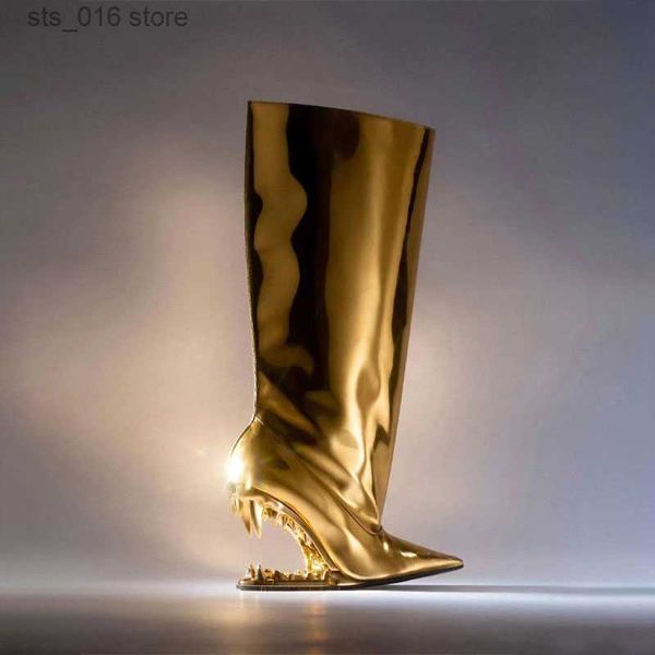boots 2023 european and american new shiny face women's knee length boots fashion pointed teeth design high heel show boots t230824, Black
boots 2023 european and american new shiny face women's knee length boots fashion pointed teeth design high heel show boots t230824, Black