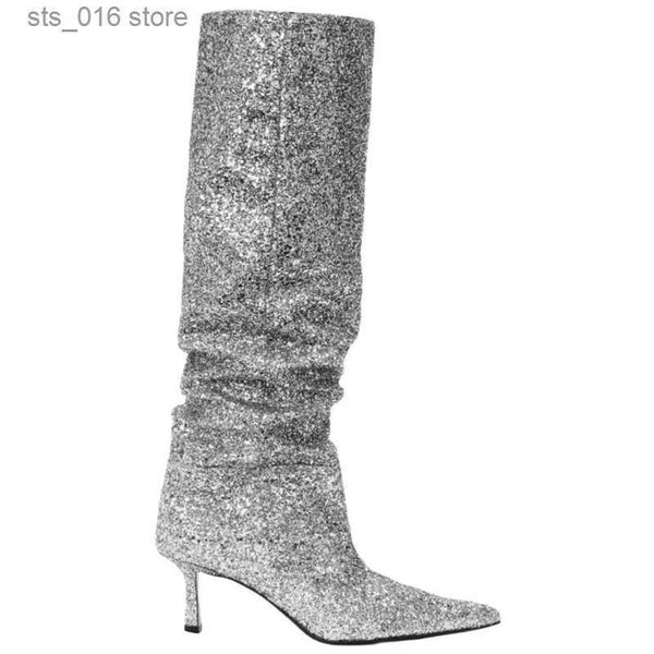 boots women's new sequin pleated pile up boots with thin high heels large knee length denim boots slimming fashion women's boots t, Black
boots women's new sequin pleated pile up boots with thin high heels large knee length denim boots slimming fashion women's boots t, Black