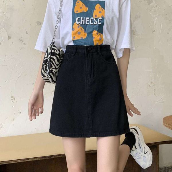 high waisted denim short skirt for women spring and summer word slim versatile large size black with hips
high waisted denim short skirt for women spring and summer word slim versatile large size black with hips