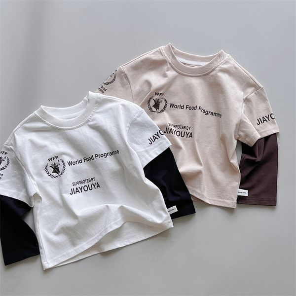 ins boys letter printed t-shirt 2023 autumn kids cotton fake 2pcs long sleeve tees fashion children casual s0432v, Blue
ins boys letter printed t-shirt 2023 autumn kids cotton fake 2pcs long sleeve tees fashion children casual s0432v, Blue