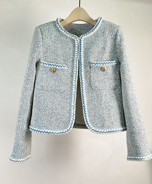 women's wool blends runway design fashion women tweed jacket coat temperament office ol female woolen blended casual outerwear 230824, Black
women's wool blends runway design fashion women tweed jacket coat temperament office ol female woolen blended casual outerwear 230824, Black