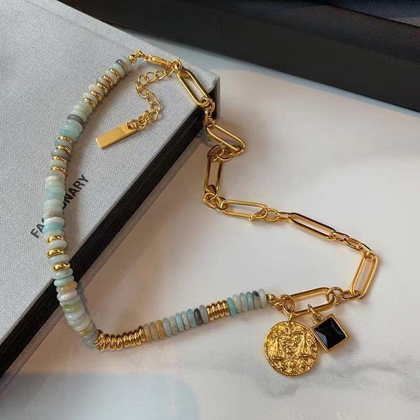 designer colorful glass splice beaded necklace light luxury high grade clavicle necklace jewelry, Silver
designer colorful glass splice beaded necklace light luxury high grade clavicle necklace jewelry, Silver
