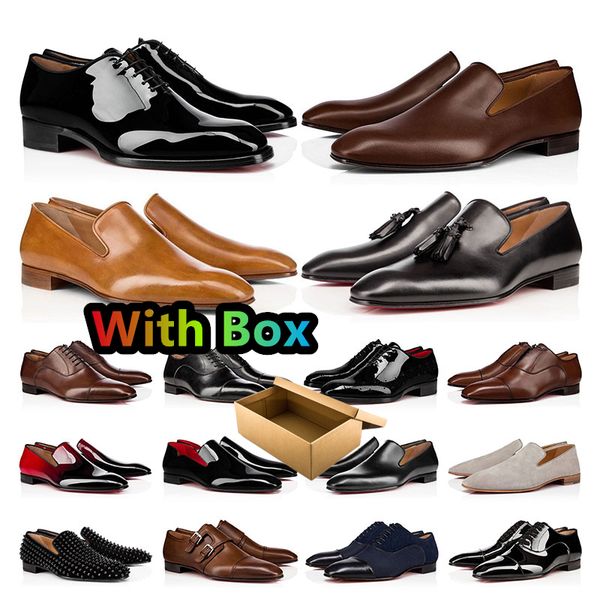 with box red bottoms loafers mens dress shoes pointed toe black suede patent leather rivets glitter loafer men fashion designer shoes luxury
with box red bottoms loafers mens dress shoes pointed toe black suede patent leather rivets glitter loafer men fashion designer shoes luxury