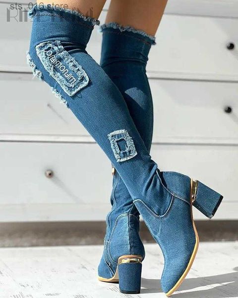 boots women boots demin zip over knee high luxury elegant design thick heel platform shoes women party women 2023 new boots t230824, Black
boots women boots demin zip over knee high luxury elegant design thick heel platform shoes women party women 2023 new boots t230824, Black
