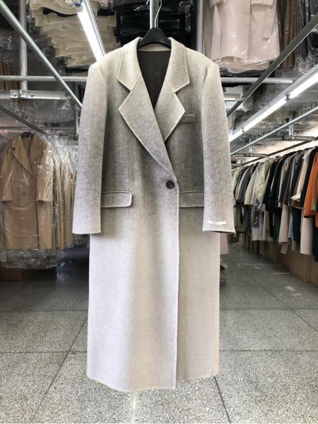 women's wool blends autumn/winter korean style handmade loose one-button woolen jackets lapel silk long gradient color women wool coats, Black
women's wool blends autumn/winter korean style handmade loose one-button woolen jackets lapel silk long gradient color women wool coats, Black