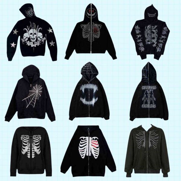 spider hoodies 555555 men's sweatshirts rhinestones web skeleton print black goth long-sleeve full zip oversized jacket american fashio
spider hoodies 555555 men's sweatshirts rhinestones web skeleton print black goth long-sleeve full zip oversized jacket american fashio