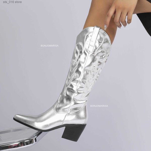 boots cowboy cowgirl boots for women metallic silver stacked heeled zip western mid calf boots casual embroidered brand luxury shoes t230824, Black
boots cowboy cowgirl boots for women metallic silver stacked heeled zip western mid calf boots casual embroidered brand luxury shoes t230824, Black