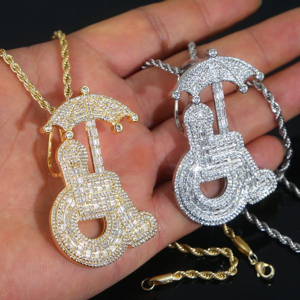 designer wheelchair umbrella pendant charm rope chain necklace hip hop women men full paved 5a cubic zirconia daily gift jewelry, Silver
designer wheelchair umbrella pendant charm rope chain necklace hip hop women men full paved 5a cubic zirconia daily gift jewelry, Silver
