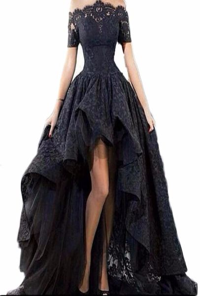 2019 new black lace strapless off the shoulder short sleeves high low prom dresses lace evening party gowns vestido longo al093273610
2019 new black lace strapless off the shoulder short sleeves high low prom dresses lace evening party gowns vestido longo al093273610