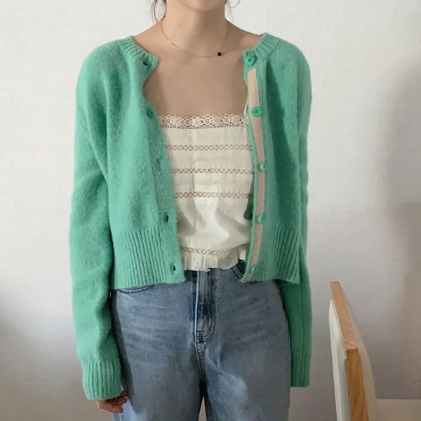 women's knits tees spring and autumn korean chic mint green sweater single breasted knitted cardigan coat women 230824, White
women's knits tees spring and autumn korean chic mint green sweater single breasted knitted cardigan coat women 230824, White