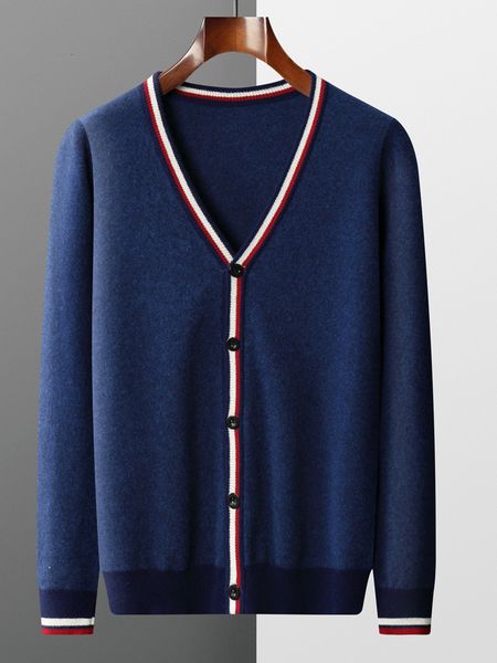 men's sweaters 100% pure wool cardigan men's v-neck knitted color striped autumn and winter casual loose korean men's jacket, White;black
men's sweaters 100% pure wool cardigan men's v-neck knitted color striped autumn and winter casual loose korean men's jacket, White;black
