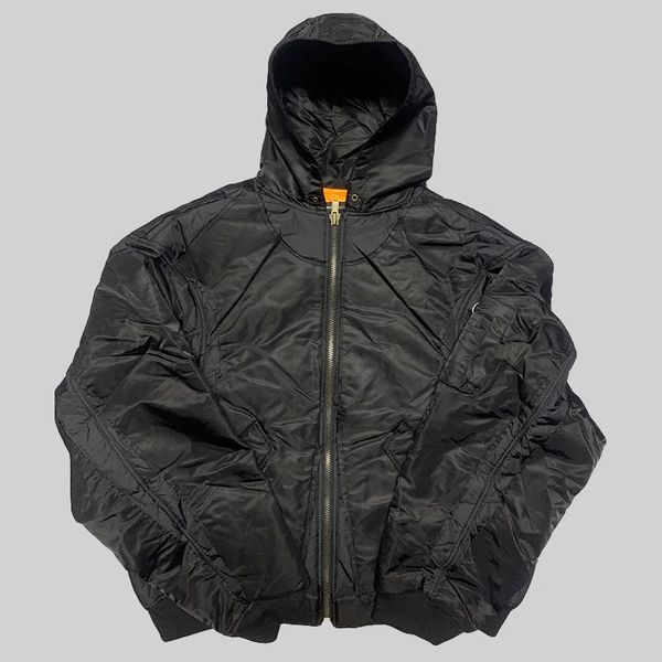 grailz project cutting destruction brushed hooded silhouette flight cotton coat jacket bomber zipper cotton jacket for men, Black;brown
grailz project cutting destruction brushed hooded silhouette flight cotton coat jacket bomber zipper cotton jacket for men, Black;brown