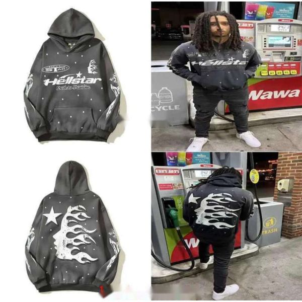 men's hoodies sweatshirts vintage gray hellstar hooded hoodie fleece men women oversize high street flame portrait print pullover, Black
men's hoodies sweatshirts vintage gray hellstar hooded hoodie fleece men women oversize high street flame portrait print pullover, Black