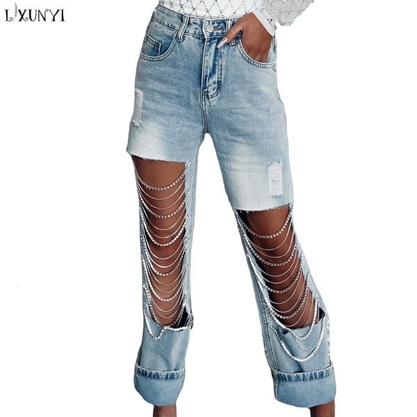 women's jeans straight women 2023 spring summer holes diamond rhinstones solid fashion high street waist cotton denim pants 230825, Blue
women's jeans straight women 2023 spring summer holes diamond rhinstones solid fashion high street waist cotton denim pants 230825, Blue