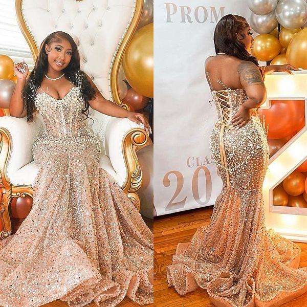 luxury pearls evening gown sequined mermaid dresses sleeveless lace up back prom dress formal custom made, Black;red
luxury pearls evening gown sequined mermaid dresses sleeveless lace up back prom dress formal custom made, Black;red