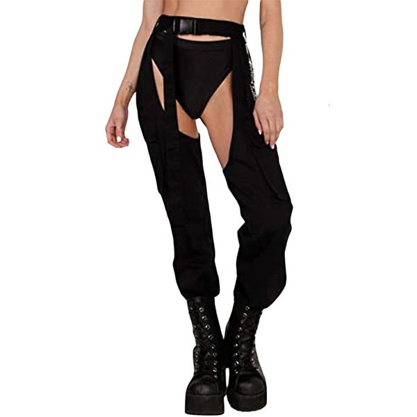 women's pants capris women buckles bottomless pants high waist cargo trousers crothchless color block boggy trousers long rave legging, Black;white
women's pants capris women buckles bottomless pants high waist cargo trousers crothchless color block boggy trousers long rave legging, Black;white