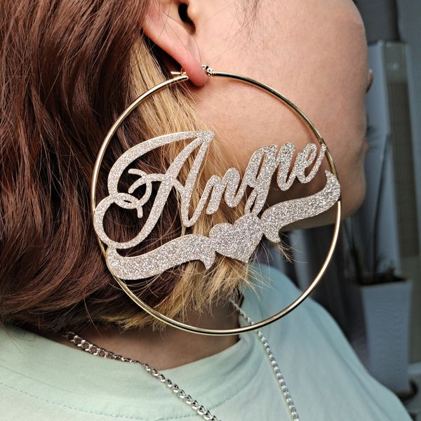 hoop huggie custom earrings personalized name stainless steel bling f 230824, Golden;silver
hoop huggie custom earrings personalized name stainless steel bling f 230824, Golden;silver