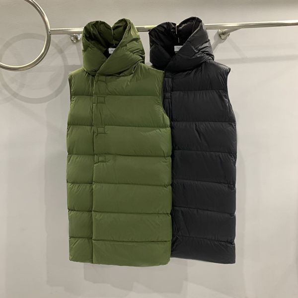high street original rick men solid color style buckle sleeveless down jacket hooded women split outdoor clothes hooded, Black
high street original rick men solid color style buckle sleeveless down jacket hooded women split outdoor clothes hooded, Black