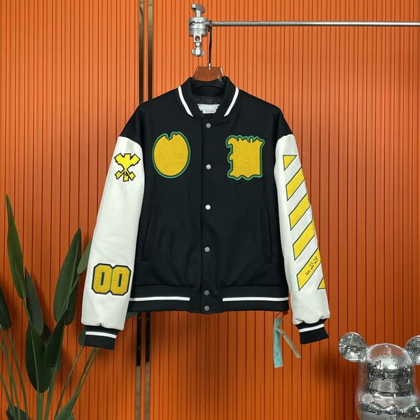 men's jackets 22ss street hip hop ow embroidered baseball uniform loose paneled jacket 230824, Black;brown
men's jackets 22ss street hip hop ow embroidered baseball uniform loose paneled jacket 230824, Black;brown
